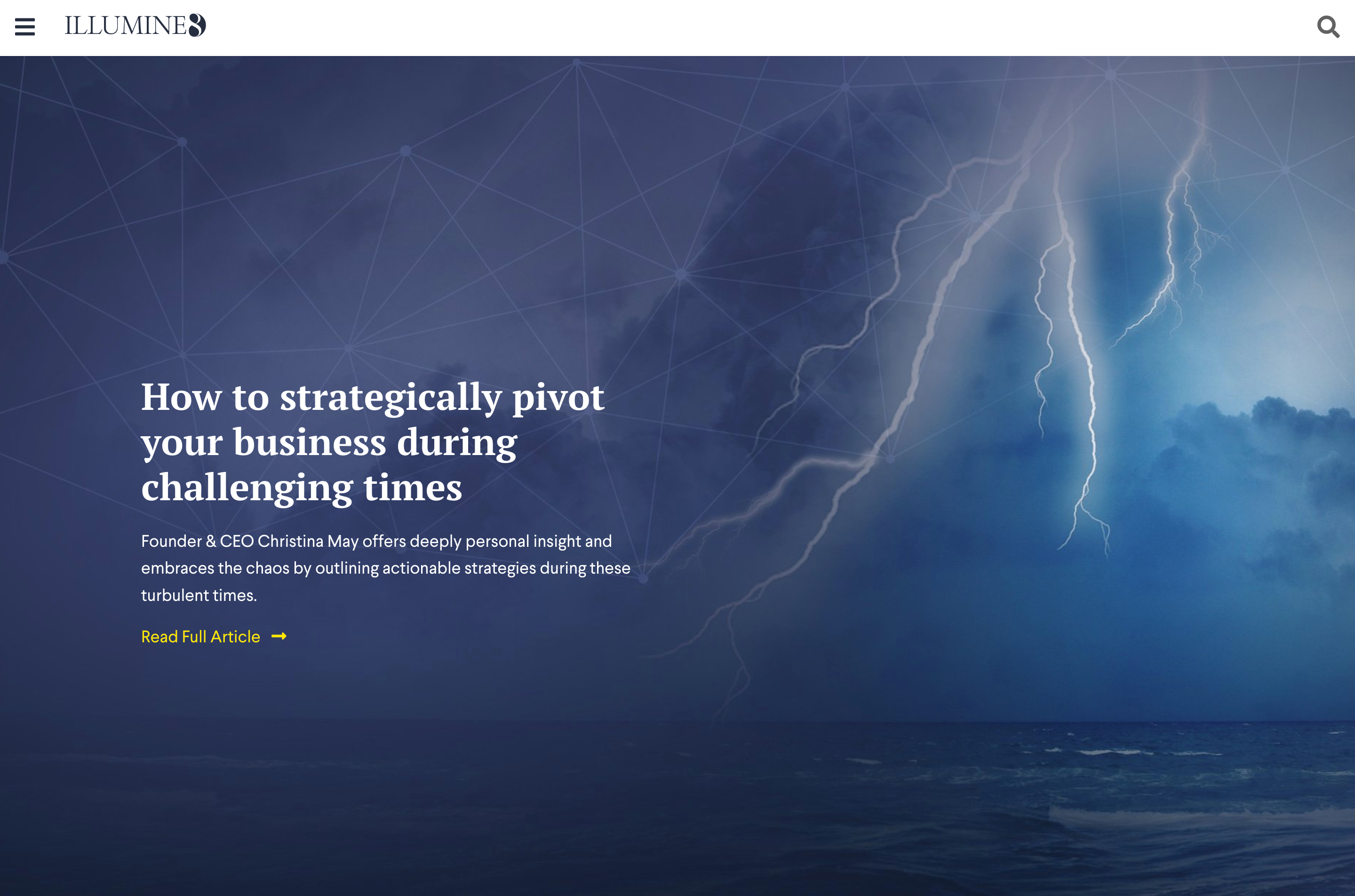 Illumine8's new homepage